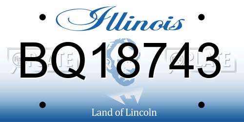BQ18743 Illinois License Plate