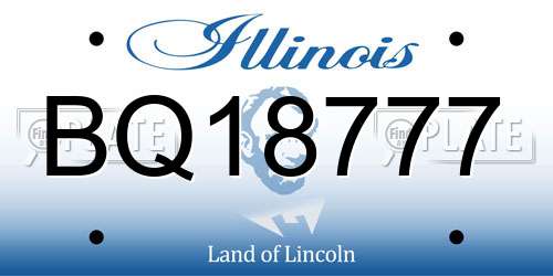 BQ18777 Illinois License Plate