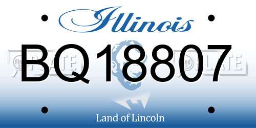 BQ18807 Illinois License Plate