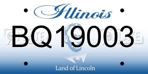 BQ19003 Illinois License Plate