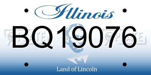 BQ19076 Illinois License Plate