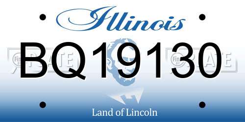 BQ19130 Illinois License Plate