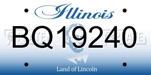 BQ19240 Illinois License Plate