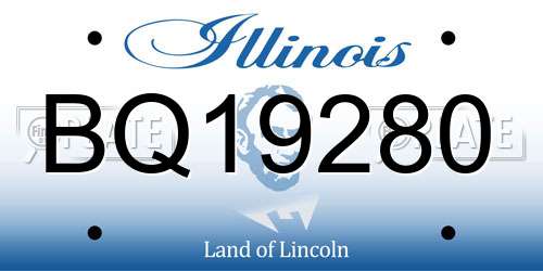 BQ19280 Illinois License Plate