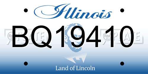 BQ19410 Illinois License Plate