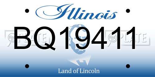 BQ19411 Illinois License Plate