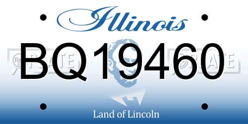 BQ19460 Illinois License Plate