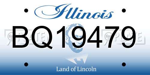 BQ19479 Illinois License Plate