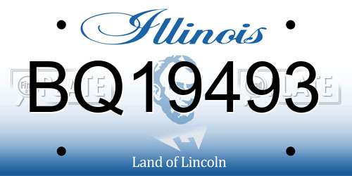 BQ19493 Illinois License Plate