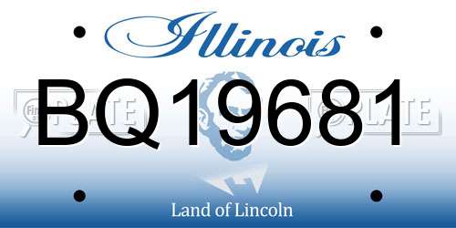 BQ19681 Illinois License Plate