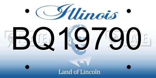 BQ19790 Illinois License Plate