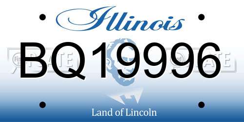 BQ19996 Illinois License Plate