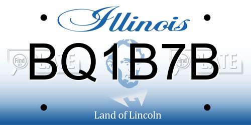 BQ1B7B Illinois License Plate