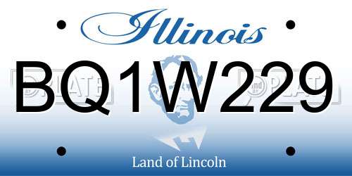 BQ1W229 Illinois License Plate