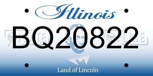 BQ20822 Illinois License Plate