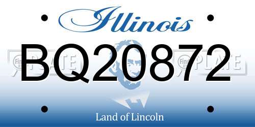 BQ20872 Illinois License Plate