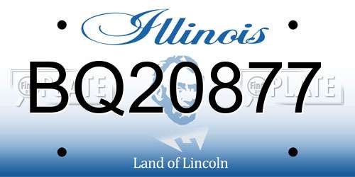 BQ20877 Illinois License Plate