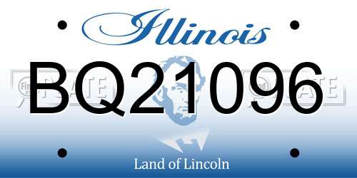 BQ21096 Illinois License Plate