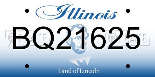 BQ21625 Illinois License Plate