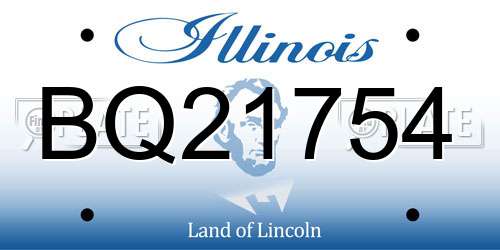 BQ21754 Illinois License Plate