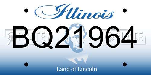BQ21964 Illinois License Plate