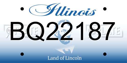 BQ22187 Illinois License Plate