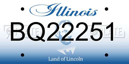 BQ22251 Illinois License Plate