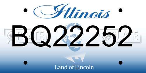 BQ22252 Illinois License Plate