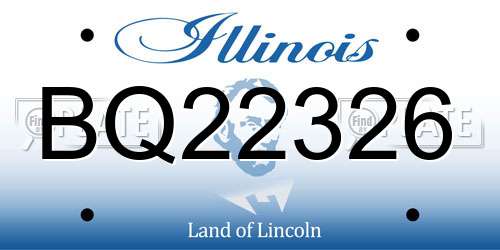 BQ22326 Illinois License Plate