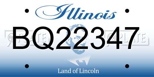 BQ22347 Illinois License Plate