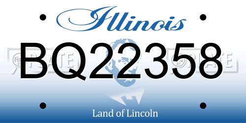 BQ22358 Illinois License Plate
