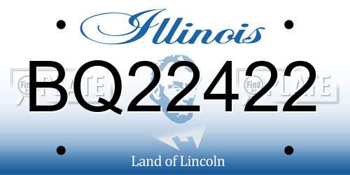 BQ22422 Illinois License Plate