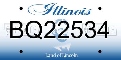 BQ22534 Illinois License Plate