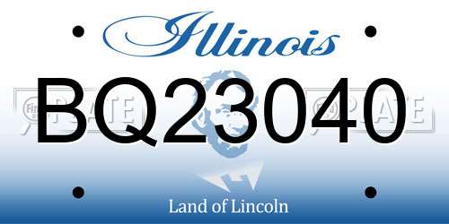 BQ23040 Illinois License Plate