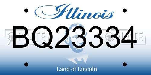 BQ23334 Illinois License Plate