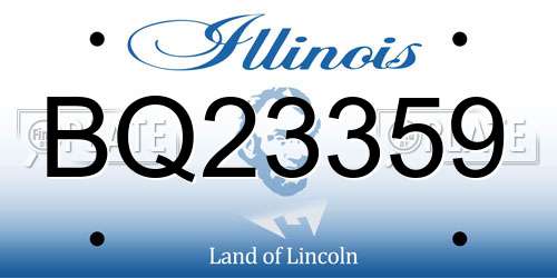 BQ23359 Illinois License Plate
