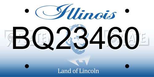 BQ23460 Illinois License Plate