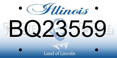 BQ23559 Illinois License Plate