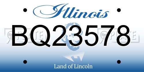 BQ23578 Illinois License Plate
