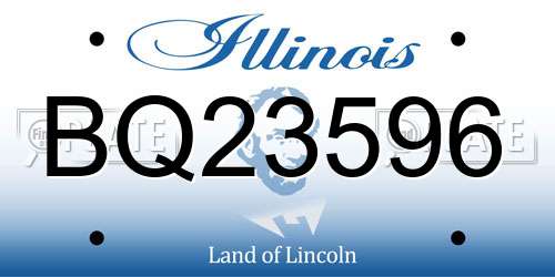 BQ23596 Illinois License Plate