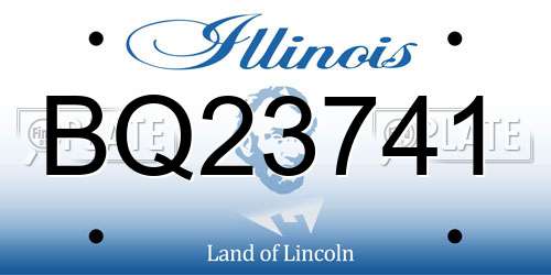 BQ23741 Illinois License Plate