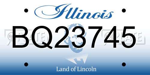 BQ23745 Illinois License Plate