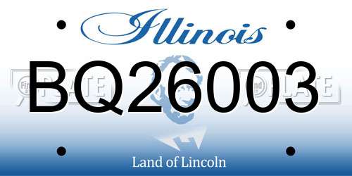 BQ26003 Illinois License Plate