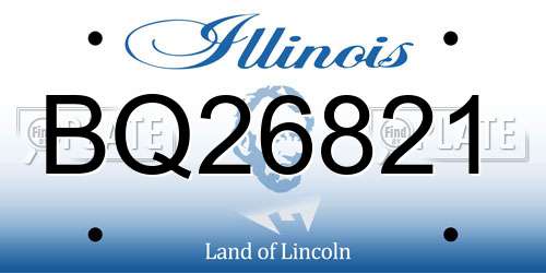 BQ26821 Illinois License Plate