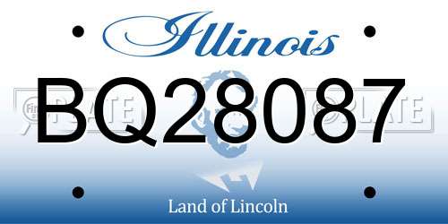 BQ28087 Illinois License Plate