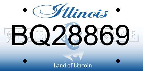BQ28869 Illinois License Plate