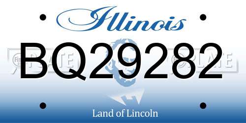 BQ29282 Illinois License Plate