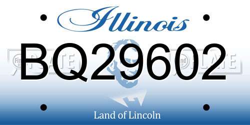 BQ29602 Illinois License Plate