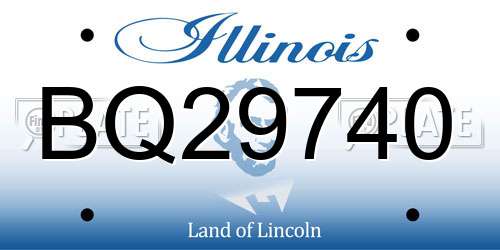 BQ29740 Illinois License Plate