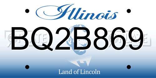 BQ2B869 Illinois License Plate